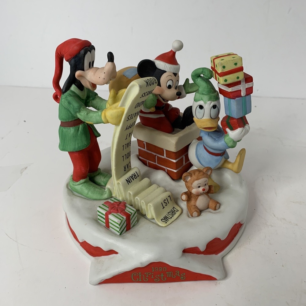 DISNEY CHRISTMAS 1990‎ "CHECKING IT TWICE" PORCELAIN FIGURINE